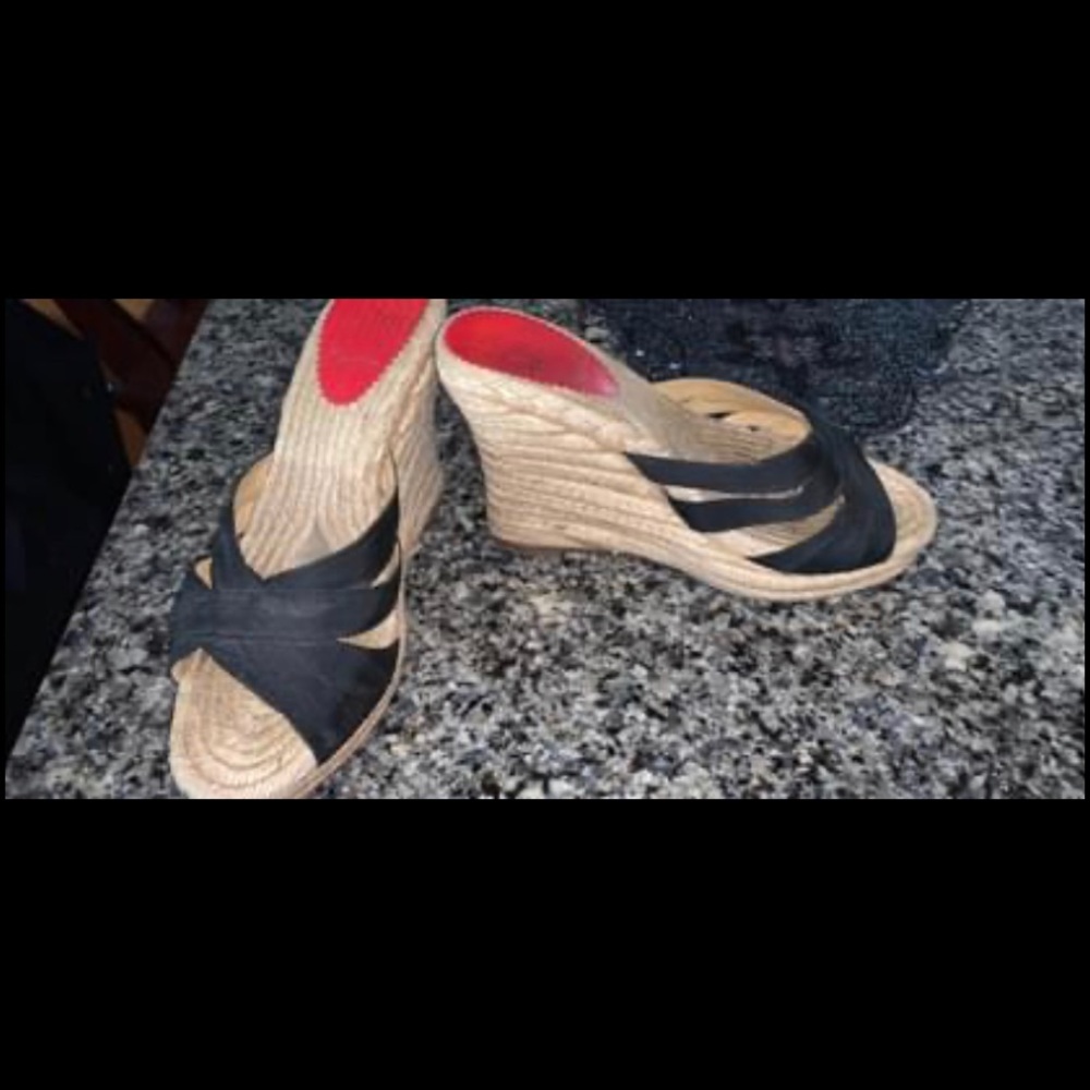 Christian Louboutin black wedges size 6